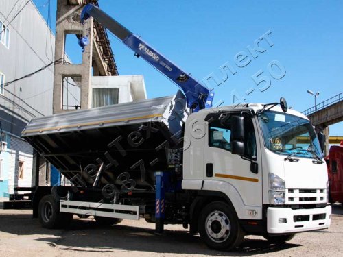 Самосвал на базе ISUZU NQR 75 с краном манипулятором